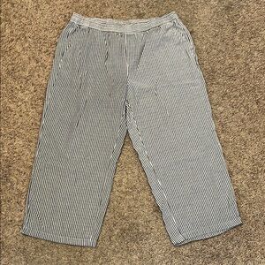 Old Navy High waisted wide leg linen blend Striped Grey Stripe Pants